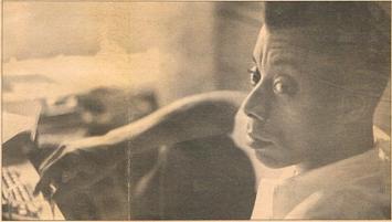 Classic 1958 photograph of James Baldwin by Motike Weissman.